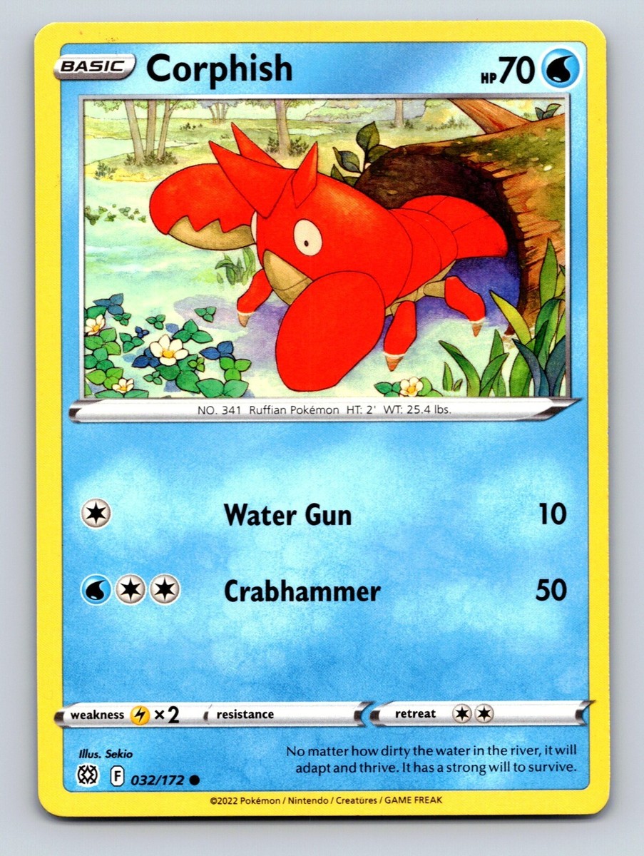 corphish pokemon card Copies of Reverse Holofoil are flying right now, we've only got 1 Near Mint copy left right now! Are you sitting on any copies? #pokemontcg #pokemontcgcommunity #pokemoncardgame Colorless Retreat Cost Corphish Pokemon Card Like new