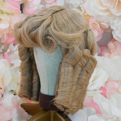 VINTAGE sz 7 BLONDE Dollspart Dynel LONG CURL & bangs unused old stock - Picture 4 of 6