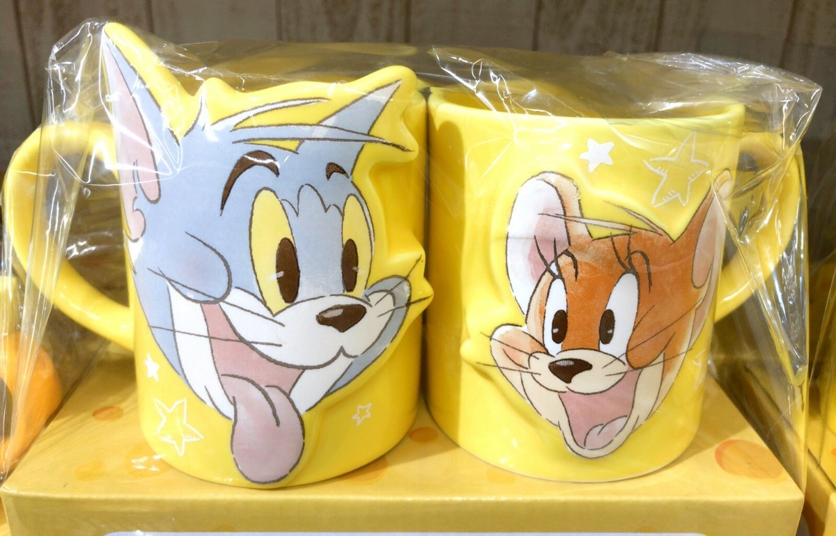 Tom & jerry Pair Coffee Mug Cup 300ml SAN3578 Yellow