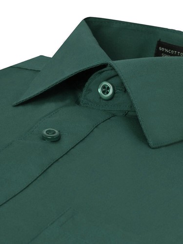 Omega Italy Men's Classic Regular Fit Long Sleeve Solid Button Up Dress Shirt - Picture 5 of 85