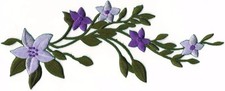 8 " Purple Flower Floral Embroidery Patch