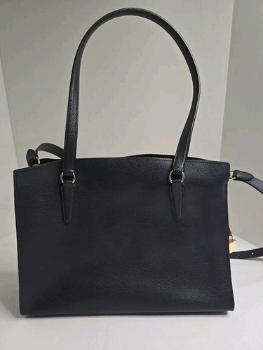Coach Blue Pebble Leather Tote Shoulder Bag Purse Handbag 14 X 10 - Picture 8 of 15