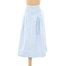 The Great Stripe Printed Midi Skirt Flowy Classic Cotton-Poplin XS-0 NEW 269948