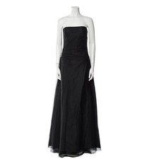 Vera Wang BridesMaids Black, Strapless, A Line Dress, Layered, Satin, Tulle