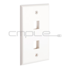 Keystone Jack Wall Plate Dual 2 Hole Port Faceplate Network CAT5 CAT6 RJ45 White