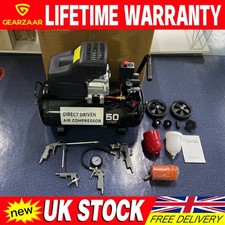 Gezarzaar Portable Air Compressor 50L Litre ltr 9.6CFM 2.5HP & 5 Piece Tool Kit