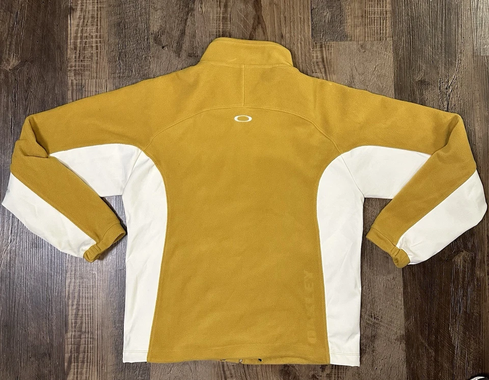 Oakley молнии флисовая куртка мужская маленький желтый белый ретро Y2K открытый снег - Изображение 3 из 4
