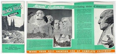 Black Hills South Dakota Via Badlands Mount Rushmore Vintage Brochure C 1953