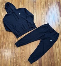 Nike Sportswear Black Sweatsuit Hoodie Joggers Set Size Medium / Large