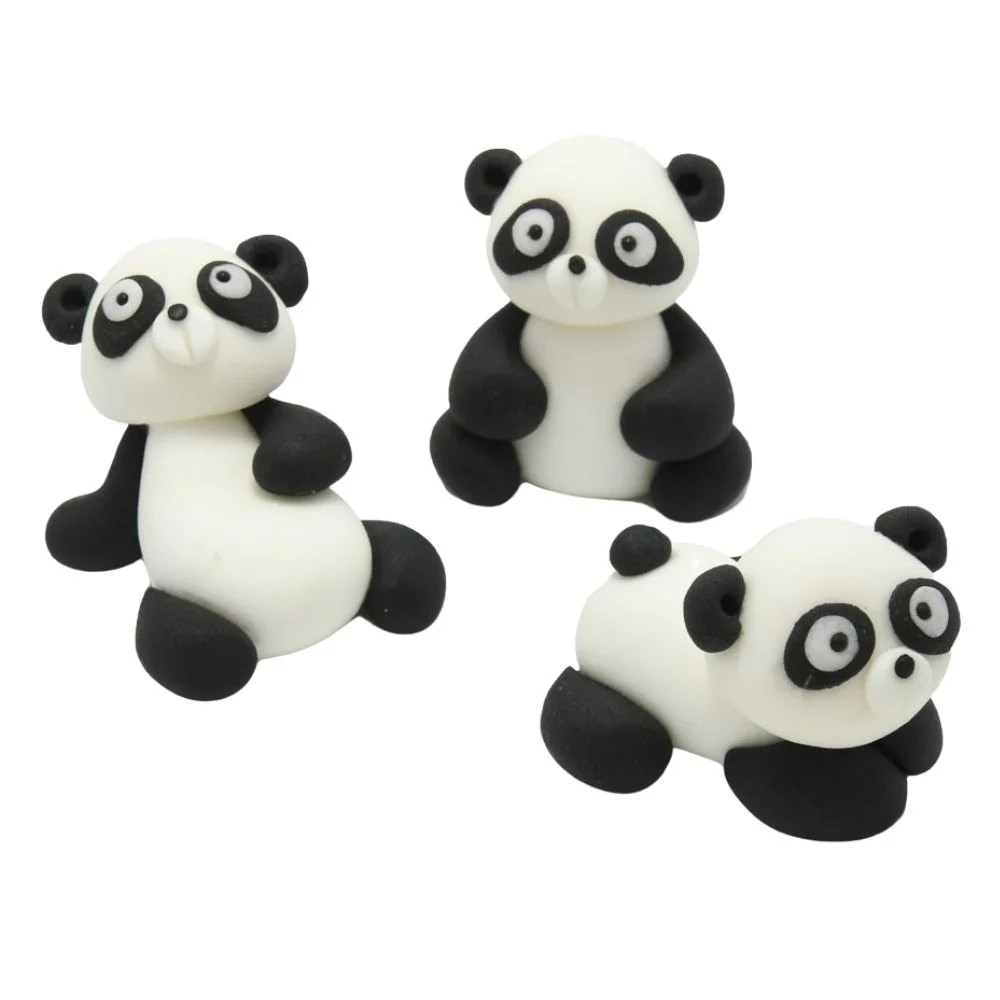 Set Of 3 Pandas - Edible Cake Toppers