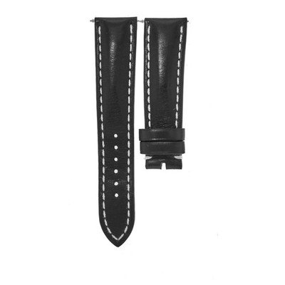 New Breitling Leather 24-20mm Black Calfskin Strap with White Men's Strap 441X