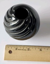 Santa Clara Pueblo Blackware Pottery Vase Signed Native American Hand Coiled NM