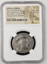 ATTICA, Athens. Circa 165-42 BC. AR Tetradrachm (30mm, 15.21 g, 11h). NGC