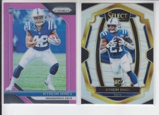2 - 2018 NYHEIM HINES RC Prizm Pink #229 + Select Silver Premier #199 Colts