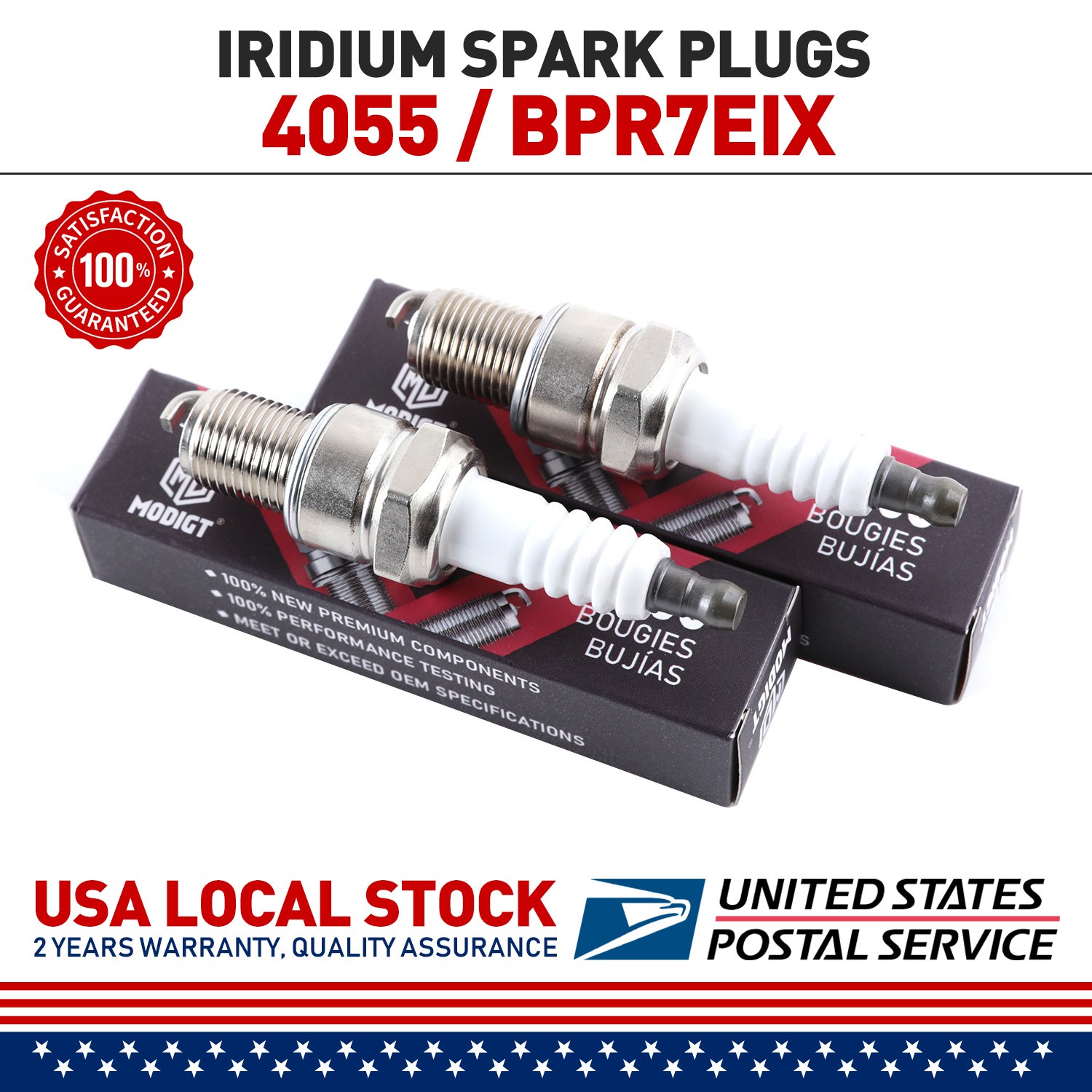 2 pcs For NGK 4055 BPR7EIX Iridium IX Spark Plugs for XS62DP XS62 WR5DS W5DPX