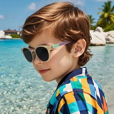 Round Frame Sunglasses Kids Polarized Lens UV400 TR90 Outdoor Sun Glasses