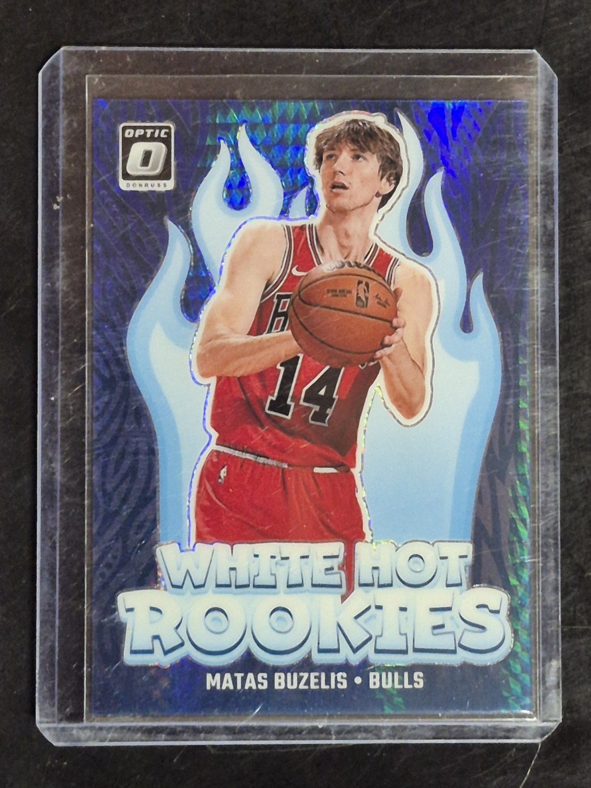 Matas Buzelis Rookie #10 2024-25 Donruss Optic White Hot Rookies Blue Hyper /175
