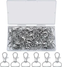 YOUYIDUN-50 Pcs Keychain Clips, Swivel Clasps Lanyard Snap Hooks, metallic 