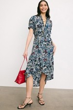 Zadig & Voltaire Rimaz Soft Butterfly Print Midi Dress $398 S