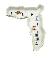 Vintage 1950's Florida Souvenir Ceramic Ashtray Marco Ceramics Made in Japan