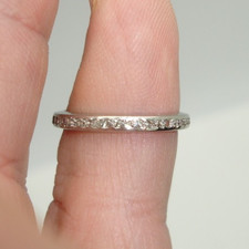 old vintage Diamond eternity PLATINUM wedding ring engagement stacking band 5.5