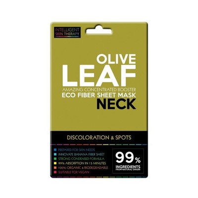 Olive Leaf Neck Mask Natural Vegan EU Made Biodegradable Sheet Pack of 3