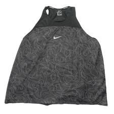 Nike Women' Miler Run Division Black Printed Running Tank DQ0879-010 Size XL