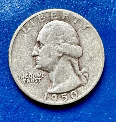 1950 Washington Quarter. 90% Silver. AU Condition. Charity Auction.