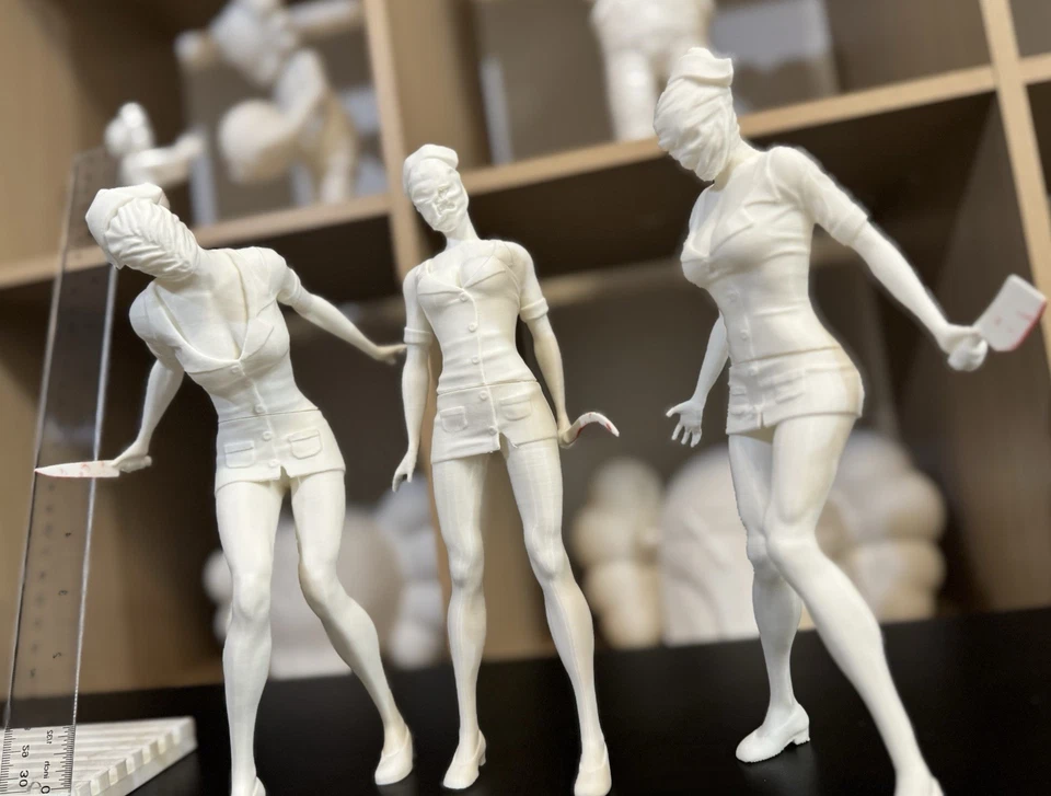 Enfermeras espeluznantes Silent Hill incluye las tres estatuillas de 10 pulgadas de alto decoración del hogar Foto 2 de 3