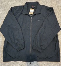 NWT Men s Nike Air Jordan Nylon Windbreaker Jacket Black FV7299-010 100 Size M