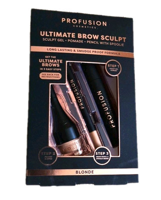 Profusion Ultimate Brow Sculpt Kit Blond Gel Pomade Pencil With Spoolie - Neu
