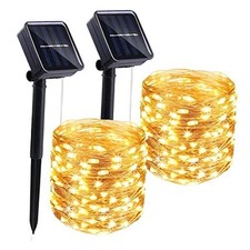  Solar String Lights Outside Fairy Lights Outdoor Waterproof Copper Warm White