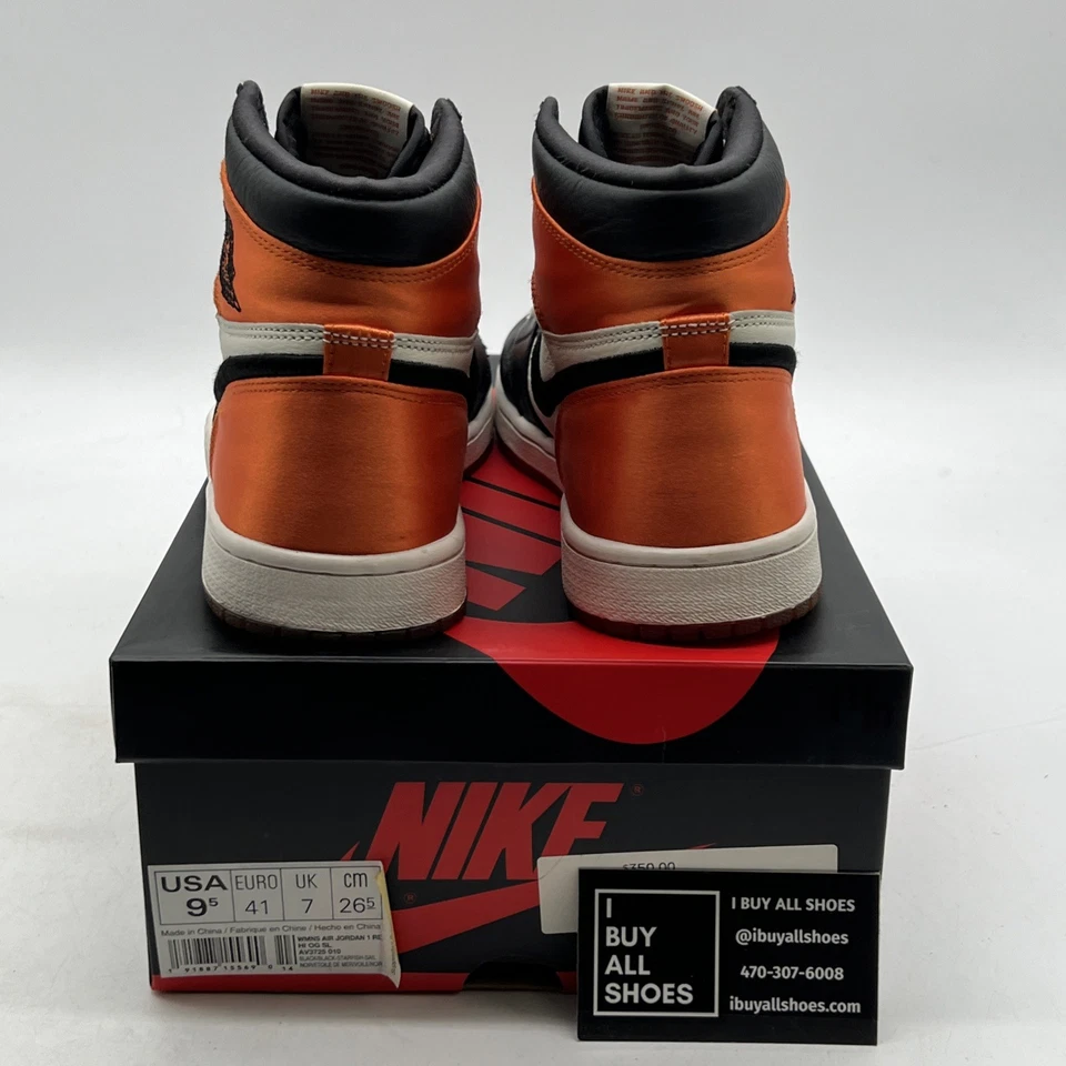 Talla 9.5 - Air Jordan 1 Retro OG Alto Satinado Roto Tablero Trasero W (AV3725-010) Foto 3 de 4