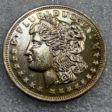 Vintage 1oz 999 Silver Round Silver Trade Unit Morgan Dollar Design ~ Gold Toned 89.95 per troy oz