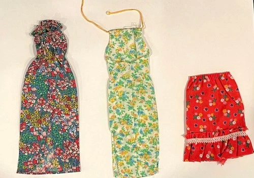 LOT of 3 Vintage Barbie Dresses 1973 - Superstar Era - Best Buy #2772