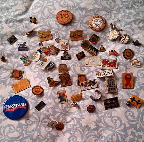 Collection Of Various Vintage pins Organizations, Landmarks,And Events