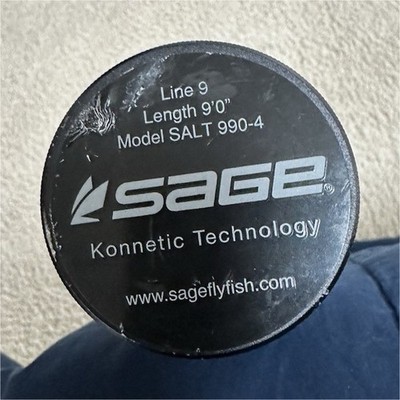 SAGE SALT 990-4 Fly Fishing Rod 9ft 9wt Blue 4pc with Tube and Sock