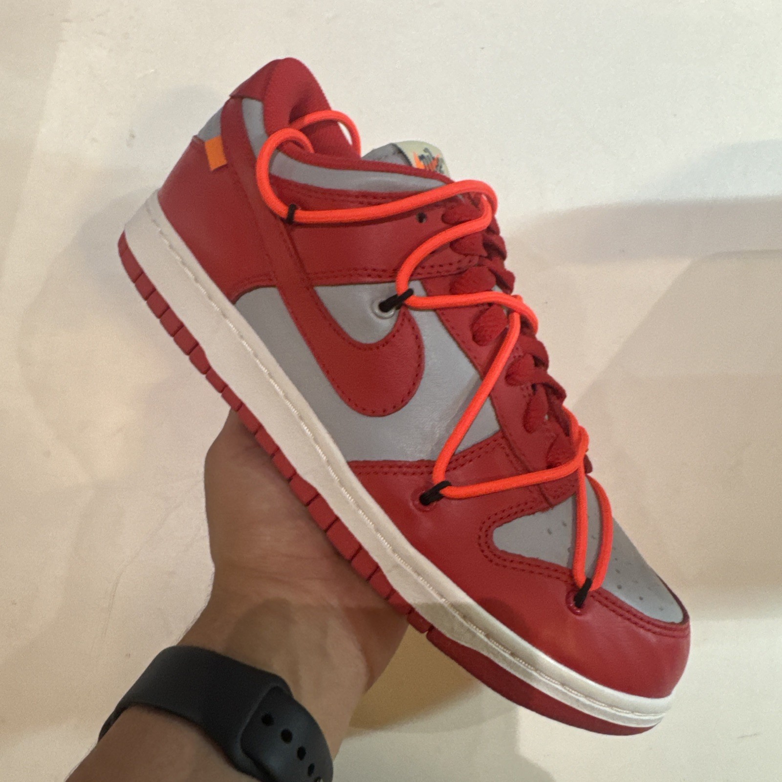 OFF WHITE X NIKE Taglia 8.5 Nike Dunk Low x OFF WHITE University Red 2019