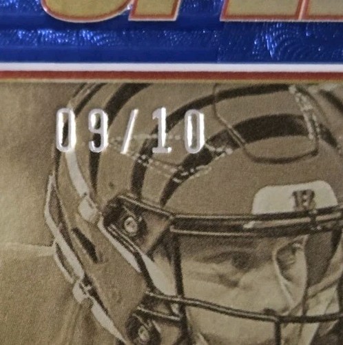 2022 Donruss Elite JOE BURROW SPELLBOUND BLUE SSP # 9/10 - JERSEY # MATCH  - Picture 2 of 3