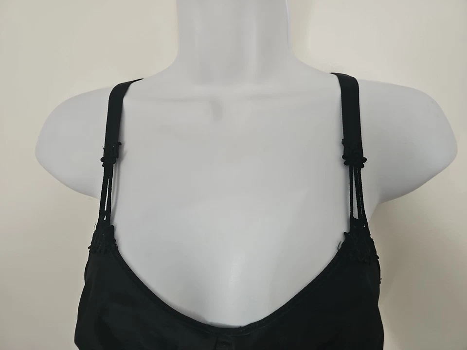 Sujetador Camiseta Vintage Bali Siken Lujo Con Aros Talla 34C Negro 2 Capas Adornado Foto 2 de 4