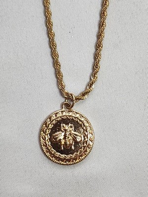 GoldTone Bumble Bee Pendant Necklace 16''