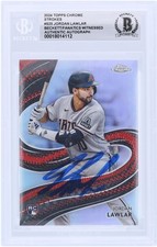 Jordan Lawlar Diamondbacks Signed 2024 Topps Chrome Strokes S-25 BAS Rookie Card