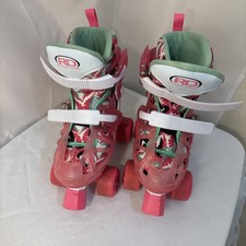 Roller Derby Adjustable Youth Skates 12-2 Pink with Pink Purple Hearts