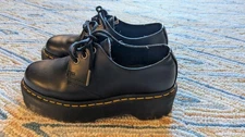 Dr Martens 1461 QUAD Black Leather Platform Shoes Size 6 Women's/5 Men's/EU 37