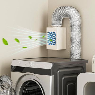 Indoor Dryer Vent Kit,  Metal Dryer Vent Box, Safety Vent Flap, Dryer