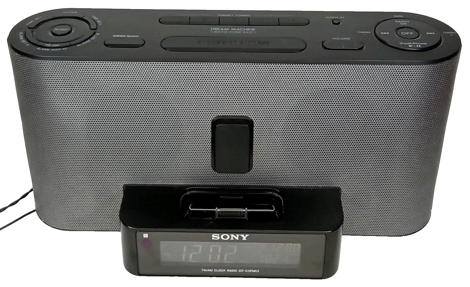 Sony Dream Machine AM/FM Digital Clock Radio 30 Pin iPod/iPhone Docking Station