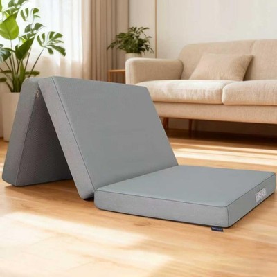 Memory Foam Trifold Mattress, Twin Portable Floor Bed 4 Inch, Foldable Mat wi...