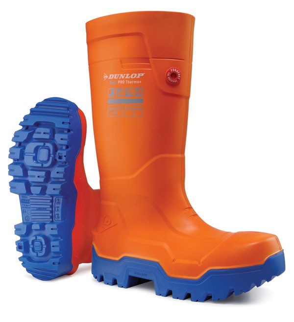 Dunlop Purofort Fieldpro Thermo+ Full Safety Wellingtons Orange Size 4