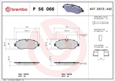 Bremsbelagsatz Scheibenbremse PRIME BREMBO P 56 066 für NISSAN F24M MAXITY NT400