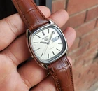 Seiko 1993 Vintage Retro Ultra Rare Automatic TV White Smooth Sunburst Dial JDM